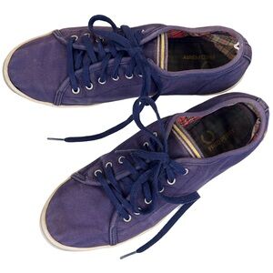 Fred Perry Navy Blue Low Top Canvas Sneakers Retro Mod Indie Sleaze Skate Size 8